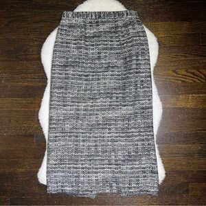 Vintage Perche Couture Black and White Tweed Midi Pencil Skirt